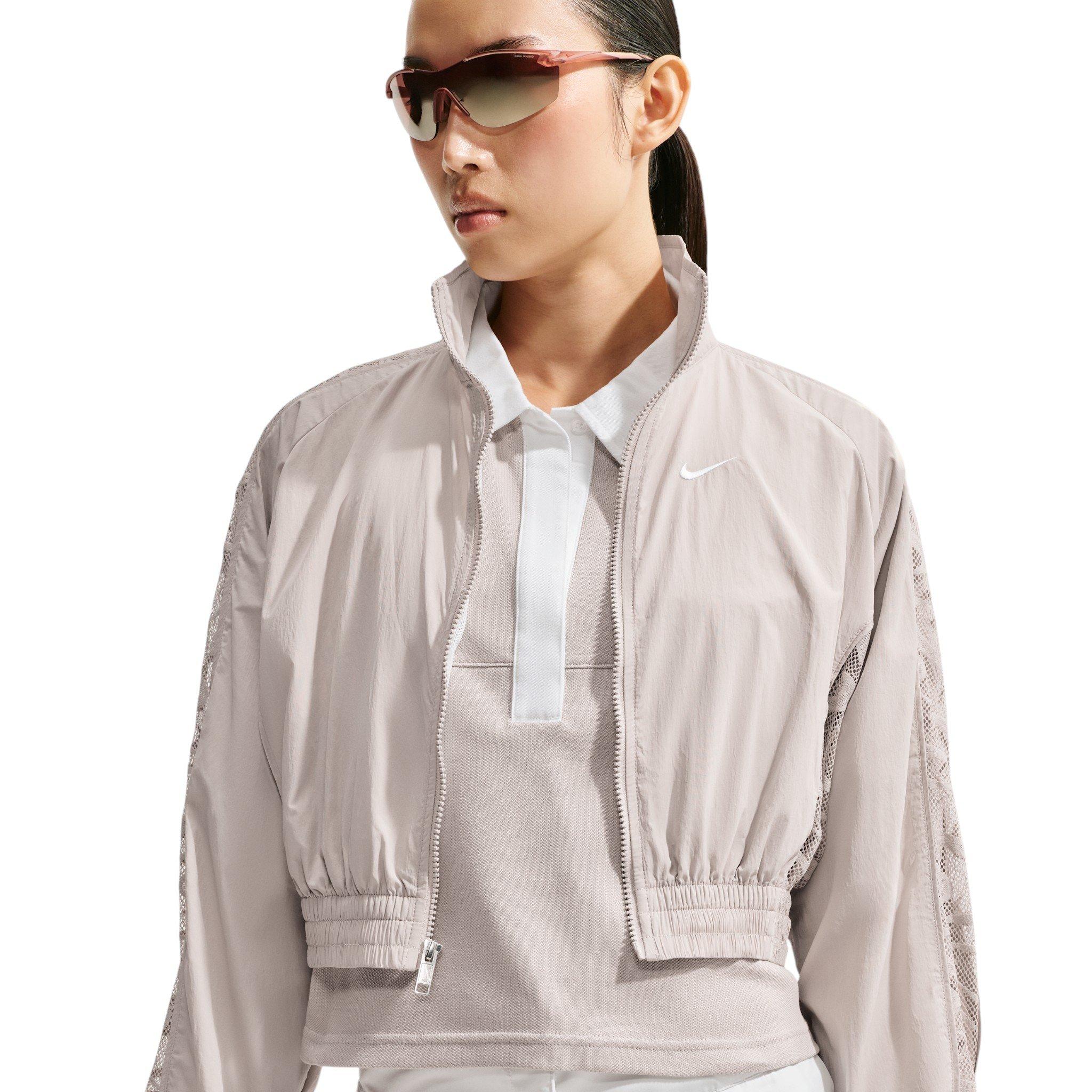 Nike Women's Sportswear Cropped Lace Track Jacket - Cream - CREAM